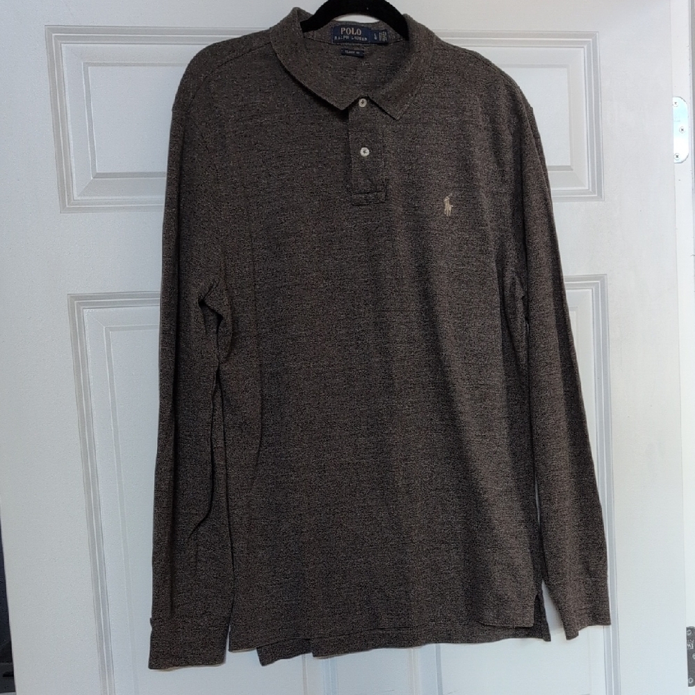 Polo by Ralph Lauren Men's Dark Brown Polo Long Sleeve Shirt